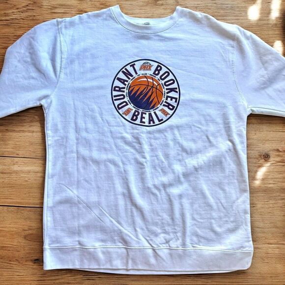 NBA Phoenix Suns Team Print White Soft Long Crewneck Sweatshirt Women's XL NWOT - Picture 2 of 9